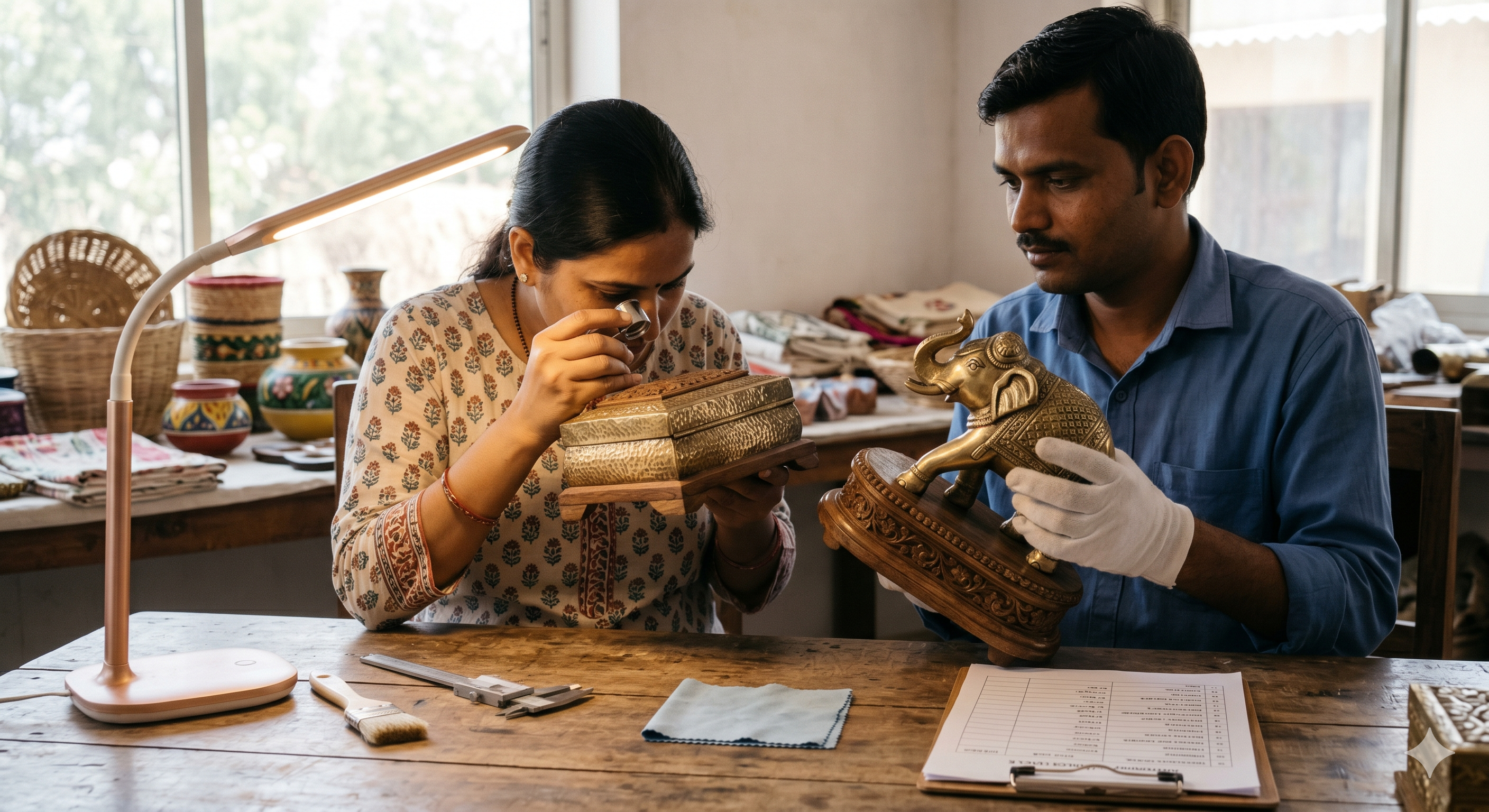 Indian Handicrafts inspection